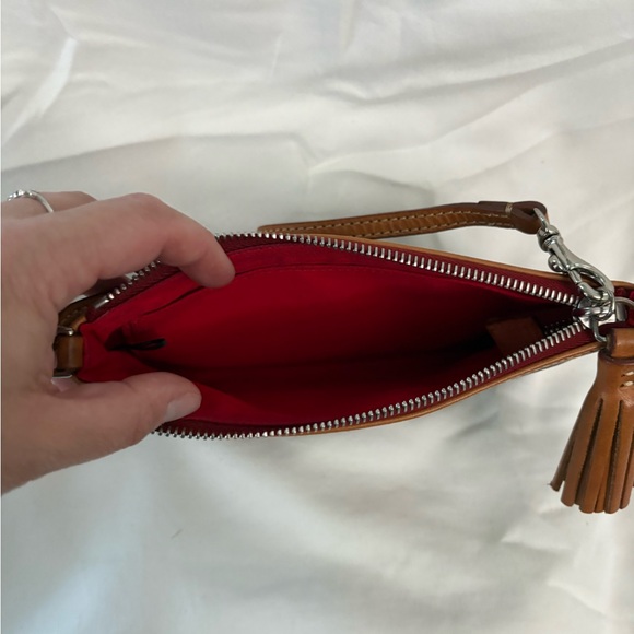 Dooney & Bourke Black and Brown Leather Wristlet - Picture 3 of 3